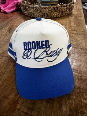 Kenz Kustomz Booked & Busy Blue and White Baseball Cap